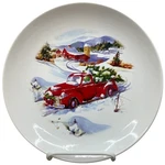 Holiday Time Red Truck Salad Plate Farmhouse Christmas Stoneware 8" HT78. Fixed Price $7.99.