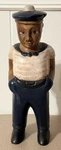 Vtg 11.5" Hand Carved Wood Sailor Figurine - Old Salt Nautical Folk Art. Fixed Price $37.95.