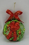 Vintage Waterford Crystal Christmas Wreath Ornament Glass Red Green Bow. Fixed Price $44.99.