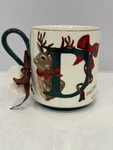 Nwt Anthropologie Nathalie Lete Christmas Holiday Monogram Mug Letter Deer. Fixed Price $15.00.