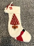 Santa Polka Dot Hat Christmas Stocking With Pompoms From Wondershop. Fixed Price $12.75.