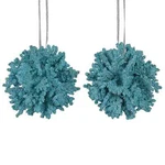 Aqua Coral Ball Ornaments SET/2. Fixed Price $15.99.