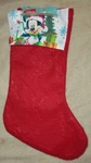 Disney Mickey Mouse Under String Lights Red Christmas Stocking 16" Felt Ruz. Fixed Price $15.99.