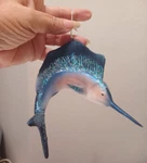 Kurt Adler Noble Gems Ocean Blue Swordfish Glass Holiday Sea Ornament Christmas. Fixed Price $14.00.