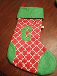 Dei Christmas Stocking Letter "c" Red Green Pattern. Fixed Price $9.99.