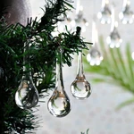 Indianshelf 20 Clear Glass Christmas For Tree- Teardrop Ornaments- .... Fixed Price $21.99.