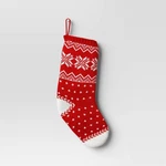 Wondershop Target Snowflake Fair Isle Knit Christmas Stocking Red White 19". Fixed Price $25.99.