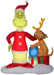 Gemmy Christmas Airblown Inflatable Grinch And Max W/presents Scene Dr. Seuss ,. Fixed Price $119.99.