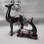 Grasslands Road Christmas Deer Figurine Pair Bronze Tone Sitting Standing. Fixed Price $39.99.