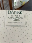 Dansk Clear Crystal Champagne Flute (X18) W Storage Chest *mint* 8.75". Fixed Price $55.00.