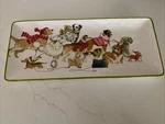 Pier Park Avenue Puppies Christmas Serving Tray Platter 6X14 Dogs Holiday. Fixed Price $14.99.