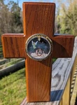 Wooden Cross With Nativity Scene Ooak,almost 3 Lb Piece Of. Fixed Price $32.39.