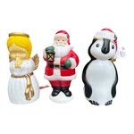 Tabletop Light Up Holiday Blow Molds Santa Angel Penguin -christmas Decor Lot 3. Fixed Price $34.99.
