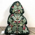 Pottery Barn Nostalgic Tree Shaped Pillow 12X16" Green Holiday Christmas. Fixed Price $79.00.