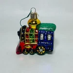 Old World Christmas Glass Ornament Small Locomotive Hand Painted Glitter. Fixed Price $14.99.