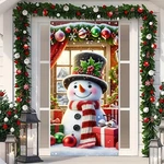 Blissyard Christmas Door Cover 35X71 Inch Winter Snowman Banner Holiday .... Fixed Price $17.09.