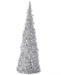 Holiday Lane Silver Shine Bright 71" Pop-up Tinsel Christmas Tree Led Light-up. Fixed Price $40.00.