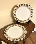 (2-PCS) Sakura Majesticware Stoneware Dinner Plates Country Gathering, Exclnt. Fixed Price $12.95.