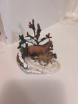 Cobblestone Corners 2003 Horses, Snow Covered Tree Cardinals. Nice Accessory. Fixed Price $9.50.