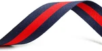 Christmas Ribbon Striped Grosgrain Dark Blue Red 1/4" X 50 Yd. Fixed Price $38.27.