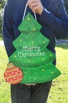 18" Merry Christmas Tree & Ornament Sign Wall Door Hanger Plaque Holiday. Fixed Price $25.74.
