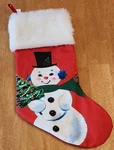 Nwt Transpac Festive Retro Vintage Snowman With Christmas Tree Printed Stocking. Fixed Price $15.99.