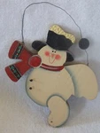 Santas Workbench 1996 Wood Snowman Wall Hanging Picture Christmas Decoration. Fixed Price $7.99.