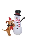Holiday Company 6FT Animated Puppy And Snowman Scene, 5 Tall, Multi. Fixed Price $75.99.