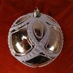 Christmas Holiday Decorative Ball Ornament 4" Gold White Glitter Geometric. Fixed Price $6.99.