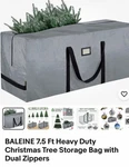 Baleine 7.5 Ft Heavy Duty Christmas Tree Storage Bag With Dual Zippers Large. Fixed Price $11.00.