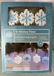 Holiday Time 10 Snowflake Led Dancing Lights Green Wire Battery Operated Indoor. Fixed Price $25.00.