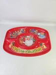 Vintage Ullman Christmas Holiday Plastic Divided Serving Tray 18X13 T. Cathey. Fixed Price $8.40.