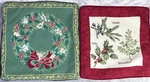 Lot 2 Vintage Wool Needlepoint Pillows Williamsburg Christmas Holy Laurel Wreath. Fixed Price $47.77.