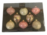 Robert Stanley Glass Christmas Ornament Boxed Set 8 Retro Blush Pink New. Fixed Price $18.75.