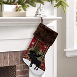 Gmoegeft Christmas Stocking, Farmhouse Red And Black Buffalo Plaid Moose. Fixed Price $17.59.