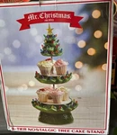 Mr. Christmas Nostalgic Tree Tiered Cupcake Plate Original Box Never Used. Fixed Price $45.00.