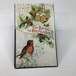 1909 Christmas Robin Holly Bells Postcard B.b. London Printed Germany. Fixed Price $6.54.