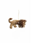 Creative Co-op Beaded Fabric Safari Animal Lion Ornament Bauble. Fixed Price $14.99.