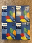 4X Philips 25 Faceted C9 String Lights Led Multicolor Christmas Indoor/outdoor. Fixed Price $90.00.