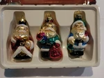Holiday Time 3 Glass Santa Ornaments Christmas Decor. Fixed Price $19.99.