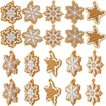20 Pcs Christmas Gingerbread Snowflake Ornaments Tree Multi-color. Fixed Price $14.76.