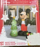 Gemmy Disney 7.5 Ft Mickey Mouse W/ Christmas Tree Airblown Inflatable Nib. Fixed Price $179.95.