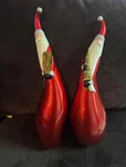 Pier One Ceramic Santa Figures 17 Slim 150/1515 Original Sticker Christmas. Fixed Price $50.00.