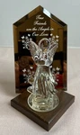 Dacra Glass Co. Figurine Crystal Angel Wood Stand W/mirror. True Friends.. Fixed Price $14.99.