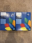 2PHILIPS 25 Faceted C9 String Lights Led Multicolor Christmas Indoor/outdoor New. Fixed Price $45.00.