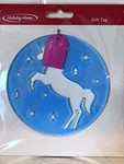 Unicorn Gift Tag Holiday Home Christmas Blue Plastic Round Nwt. Fixed Price $10.79.