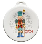 Fiesta Nutcracker 2024 White Porcelain Holiday Round Ornament Christmas 3.8" New. Fixed Price $30.23.