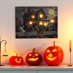 Northlight Led Creepy Haunted House Halloween Canvas Wall Art 23.5" X 15.5". Fixed Price $22.49.