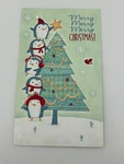 American Greetings Christmas Card Gift Holder Penguins Tree Glitter. Fixed Price $6.38.