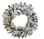 National Tree Co 24 In. Snowy Sheffield Spruce Artificial Christmas Wreath- New!. Fixed Price $65.00.